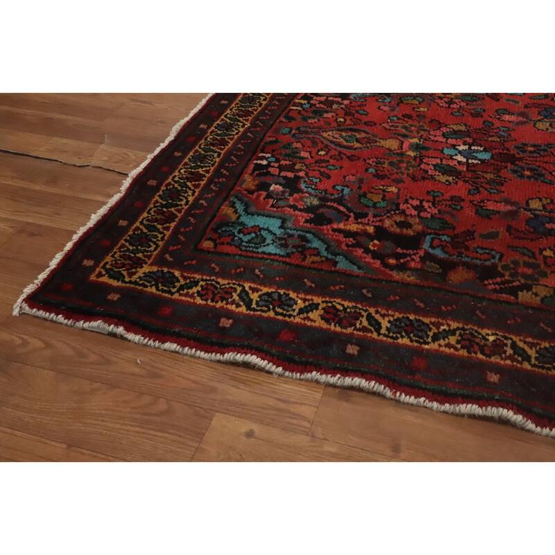 Hand Knotted Oriental 100% Wool Carpet Traditional Floral Oranges & Rust Lilian Runner Rug - 9' 8'' X 3' 7''