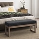 preview thumbnail 21 of 46, WYNDENHALL Madison 44 inch Wide Contemporary Rectangle Ottoman Bench Midnight-Black
