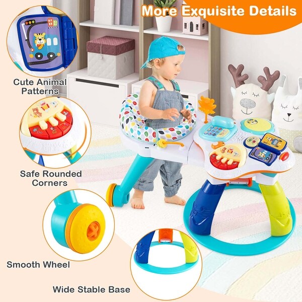 Costway 3 in 1 Baby Stationary Activity Center Walk-Around Kids