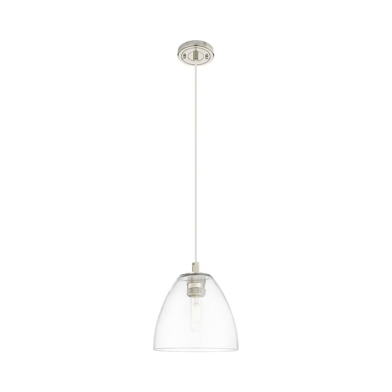 Innovations Lighting Downtown Urban - Crown Point - 1 Light 9" Bristol Cord Hung Pendant - Clear/Polished Nickel