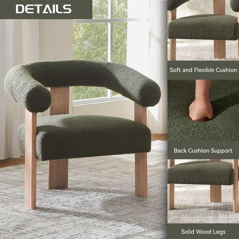 Accent Chair Living Room Chair with Solid Wood Frame