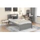 preview thumbnail 2 of 16, Durable Wood Platform Bed Perfect Blend of Support - 79.5"L X 41.7"W X 35.4"H Grey