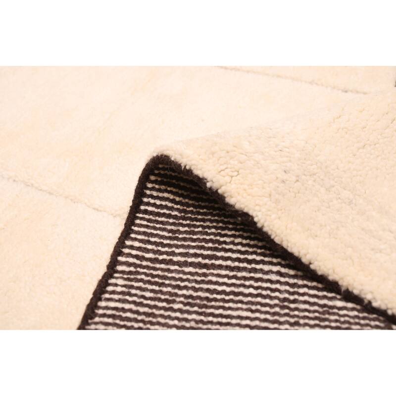 ECARPETGALLERY Hand-knotted Tangier Cream Wool Rug - 5'2 x 8'1