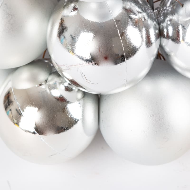 18 in Tall Silver Christmas Holiday Ornament Cone Tree - N/A