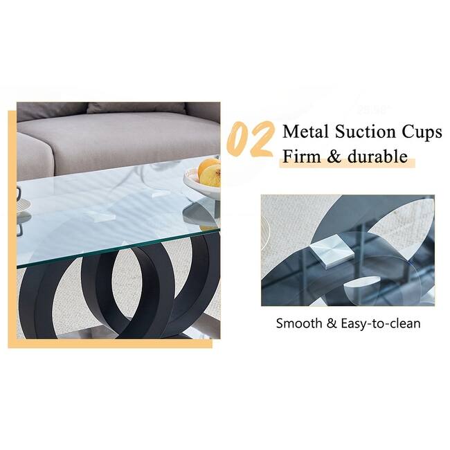 Stylish MDF Coffee Table with Glass Top for Versatile Living Spaces