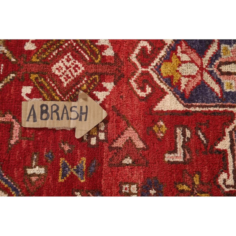 Handmade Vegetable Dye Heriz Persian Vintage Runner Rug - 3'6"x 10'8"