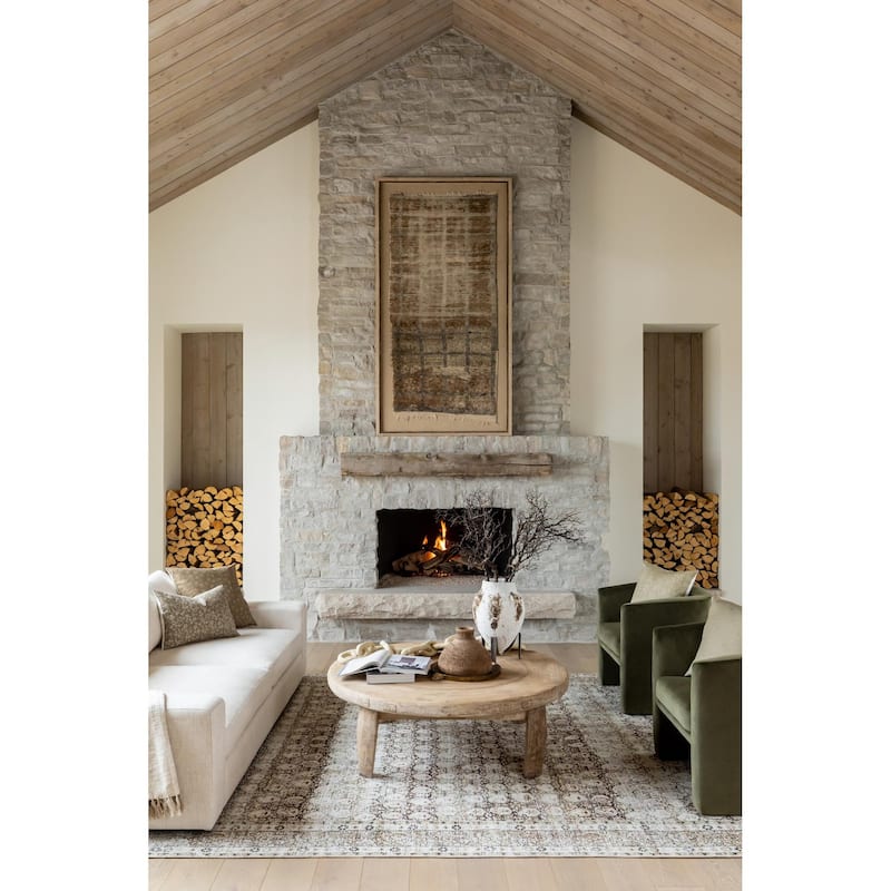 Livabliss x Vivir Lorelai Vintage Washable Area Rug - Ivory/Brown - 2' 7" x 10'