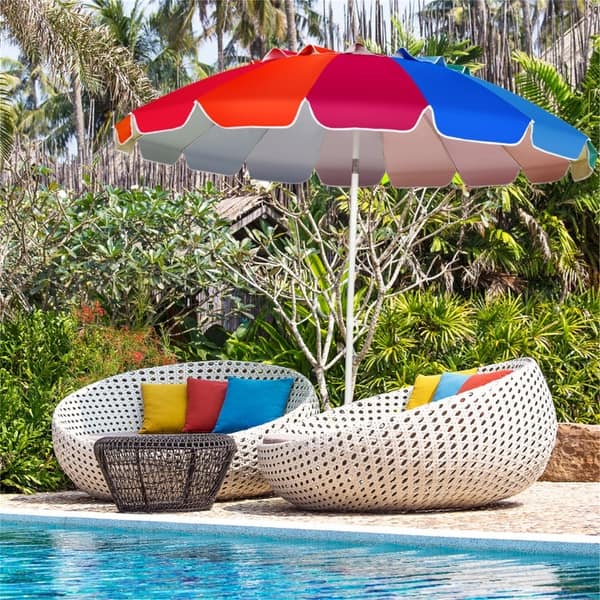 9-ft. crank & tilt patio umbrella Terrace Arc 9 ft Scalloped Fringe Market Half with Cran Ladd McConkey Autographed Chargers Enjoy comfortable shade outdoors soft clamp umbrella Color:Gloss Mint