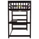 preview thumbnail 66 of 82, Space-Saving Loft Bed with Storage Shelves and Desk, Solid Wood Loft Bed Frame with Ladder and Guardrail for Kids Teens Adults