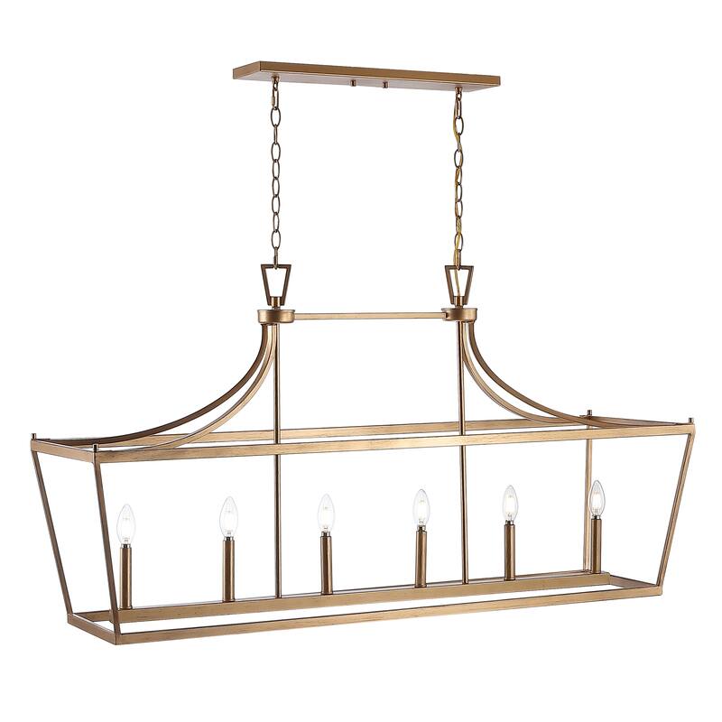SAFAVIEH Lighting Tomma 6-light Pendant - 49"x15"x32-104" - 49Wx15Dx104H