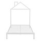 preview thumbnail 4 of 7, White Twin Size Metal Platform Bed with House-Shaped Headboard for Kids