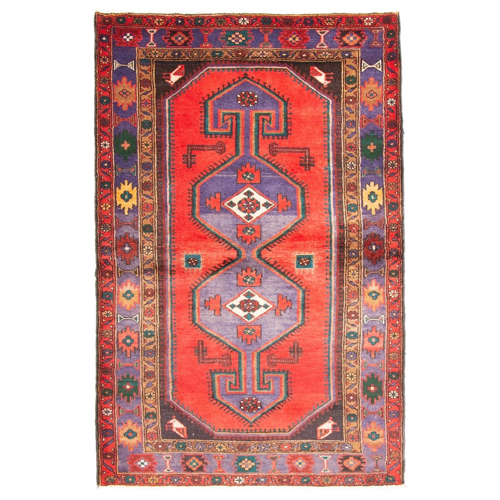 ECARPETGALLERY Hand-knotted Konya Anatolian Red Wool Rug - 4'6 x 6'11