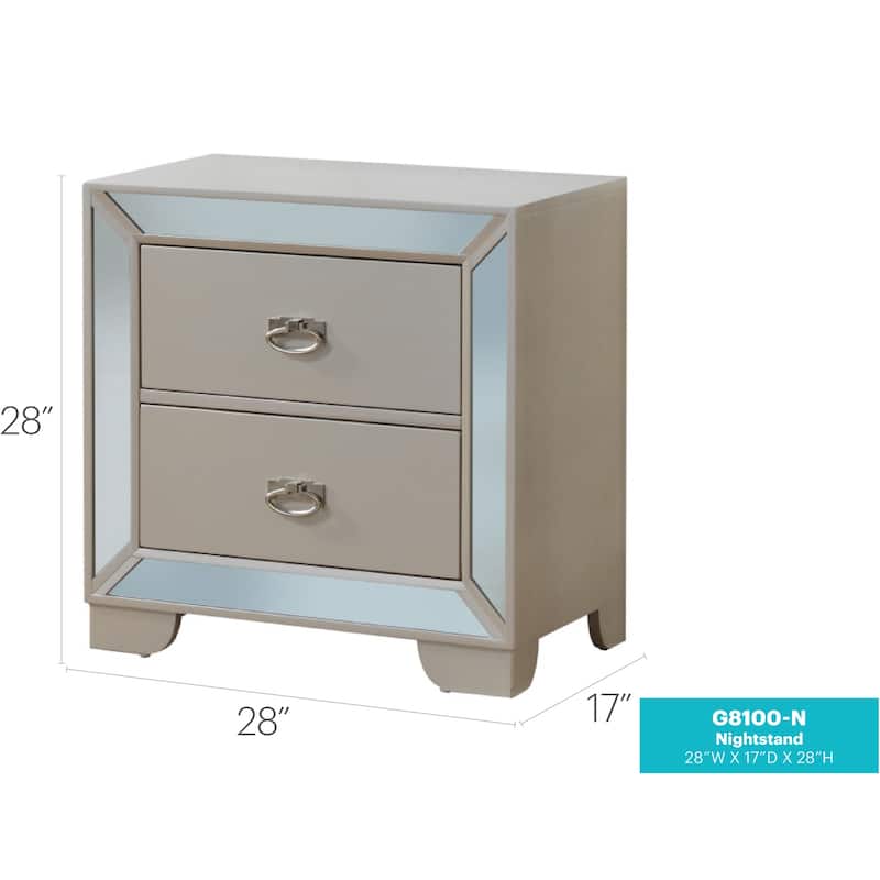 Pearl Finish Nightstand with Sleek Contemporary Design, Stylish Bedside Table for Bedroom Decor and Everyday Organization