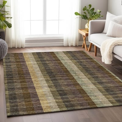 Premium Washable Super Soft Modern Plaid Mayfield Rug