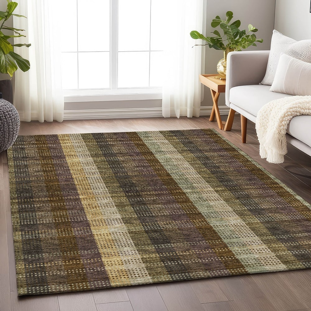 Premium Washable Super Soft Modern Plaid Mayfield Rug