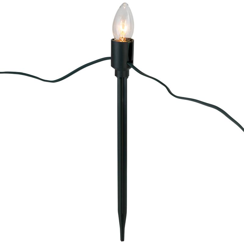 Lighted C9 Christmas Outdoor Pathway Markers - 10.5"- Clear - Set of 15