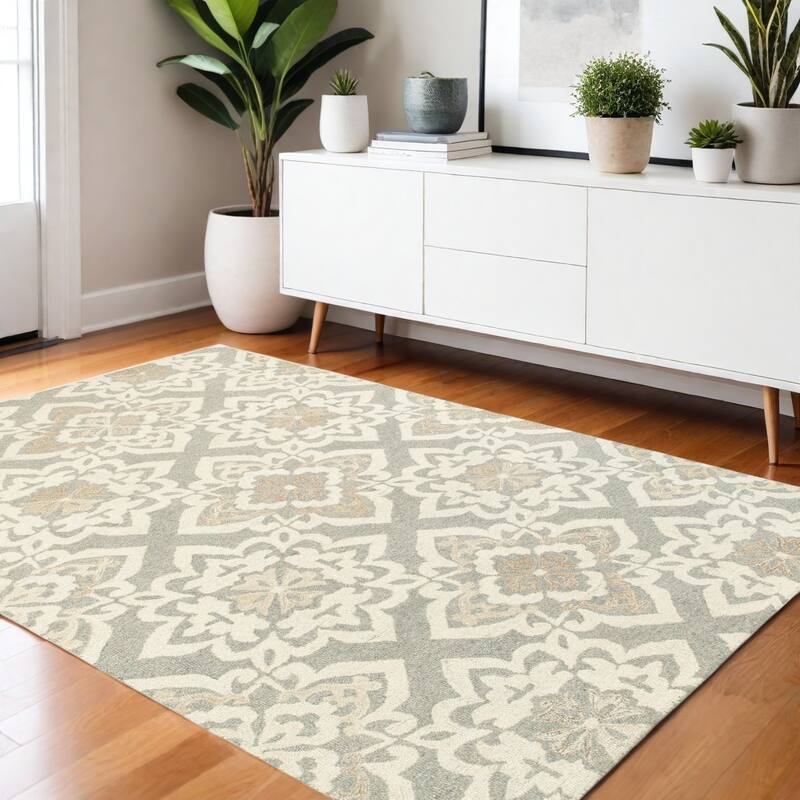 HomeRootsGeometric Scandinavian Rectangle Area Rug - 65.75' X '41.73' X '0.39