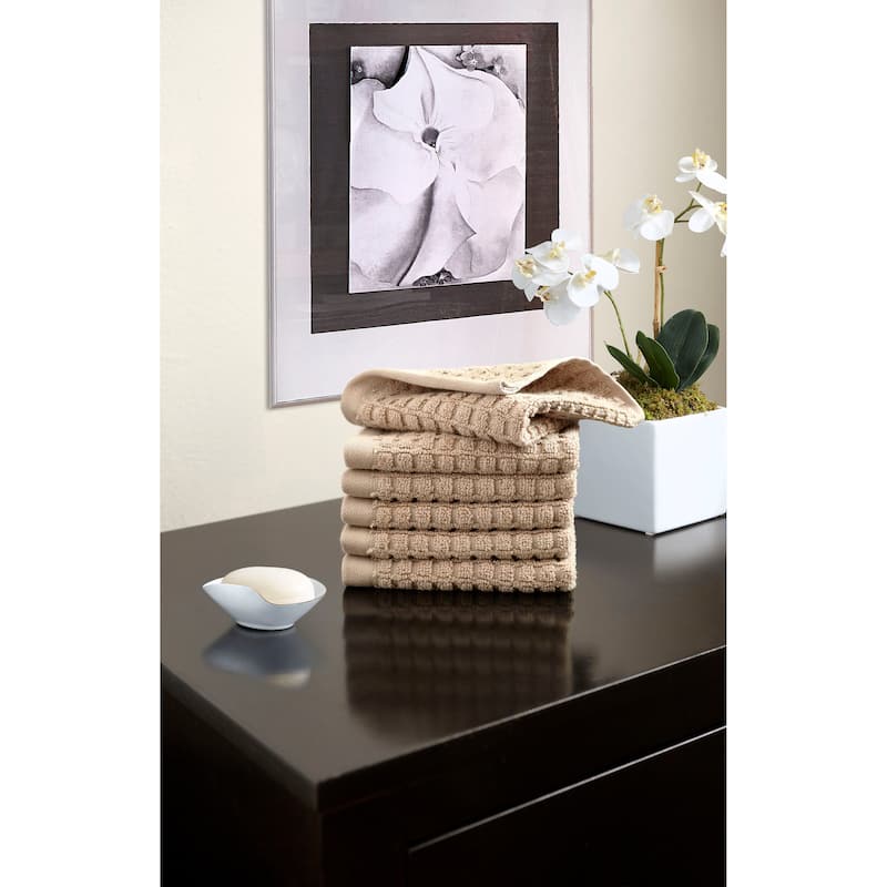 DKNY Quick Dry 6-pc Wash Cloth Set - Towel Multipack - Linen