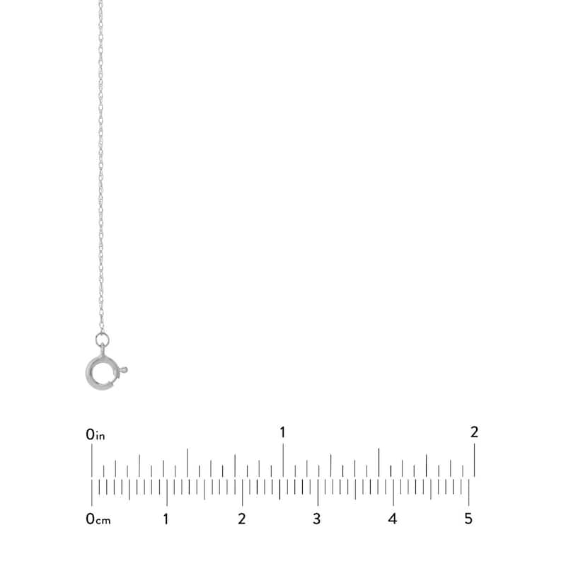 Curata 14k White Gold 0.7mm Extendable Light Rope Chain Necklace (Spring-ring), 16-18"