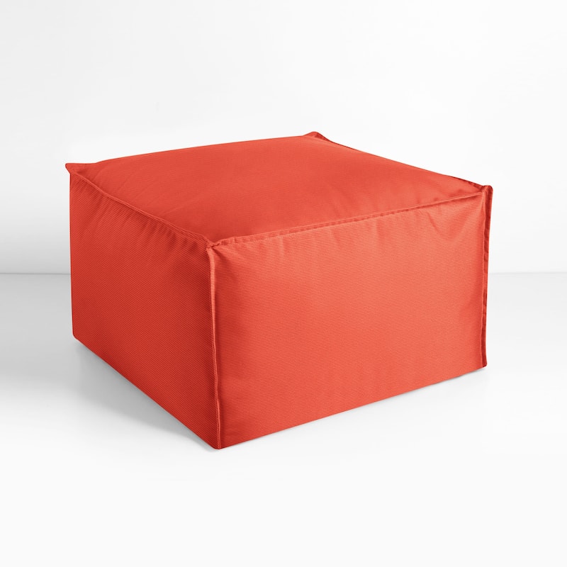 Sorra Home Sunbrella Outdoor Top Stitch Solid Bean Pouf
