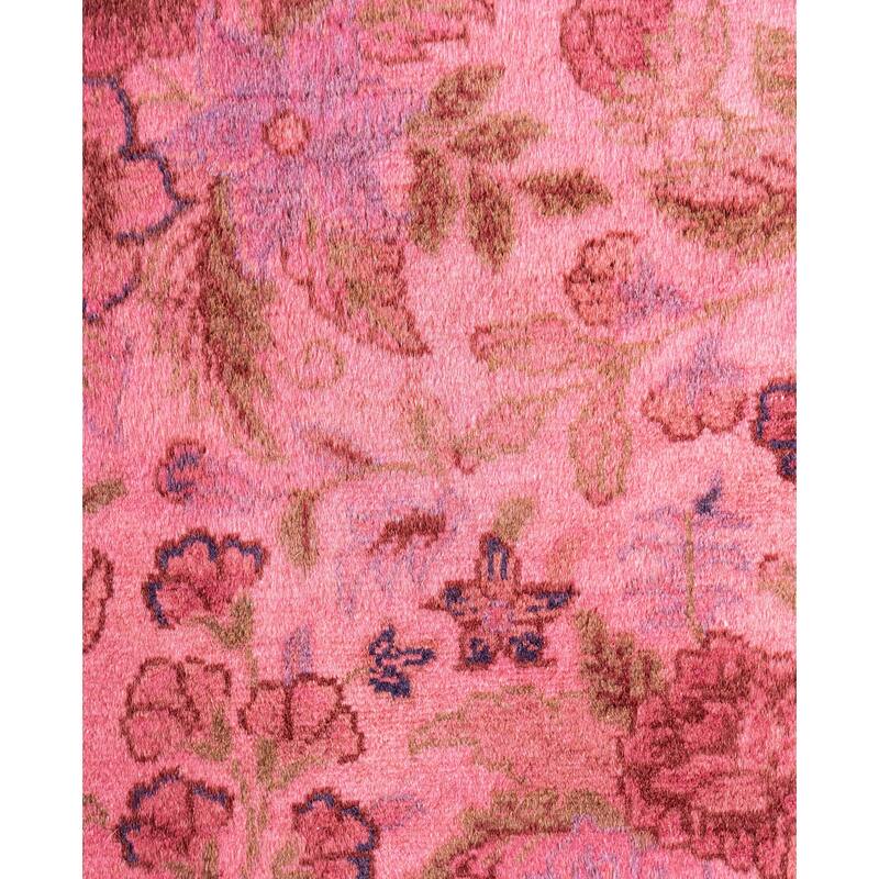 Overdyed One-of-a-Kind Hand-Knotted Area Rug - Pink - 2' 6" x 12' 3"