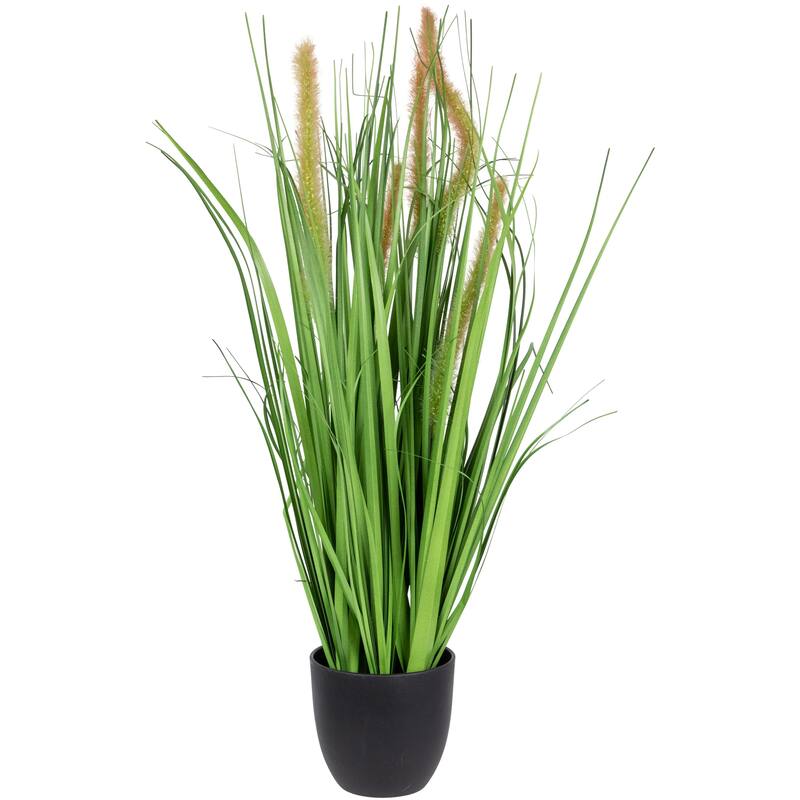 24" Artificial Onion Grass Plant in Black Pot