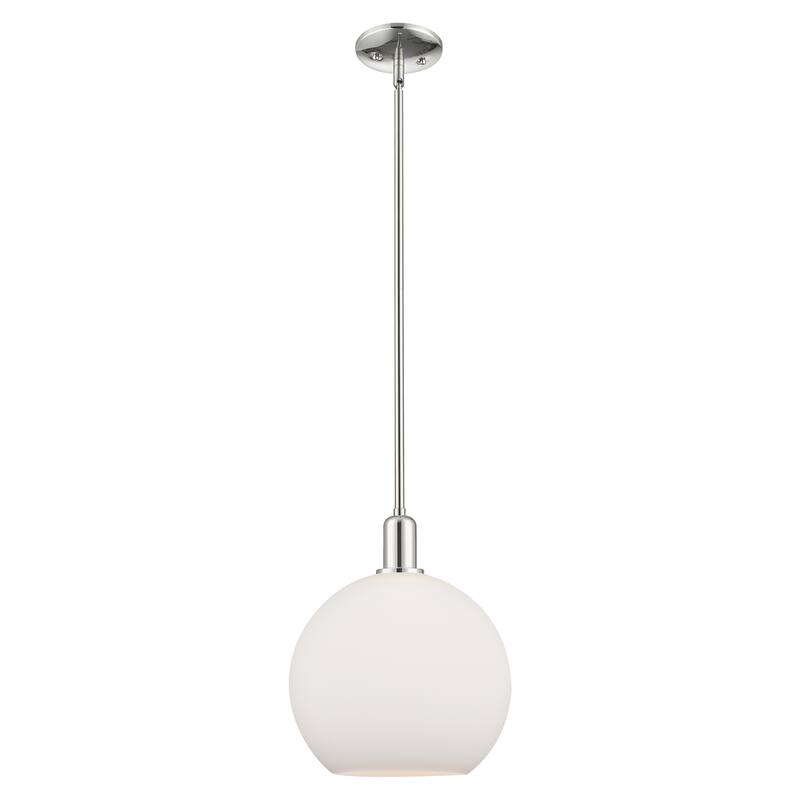 Innovations Lighting Endless Possibilities Arcadia - Athens - 1 Light 12" Stem Hung Mini Pendant - Polished Nickel/Matte White