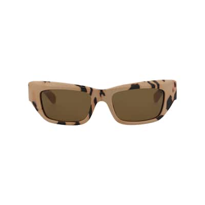 Gucci Cat Eye-Frame Recycled Acetate Sunglasses, Solid Nicotine Lens, Shiny Noutgat/Black Big Spotted Havana Frame
