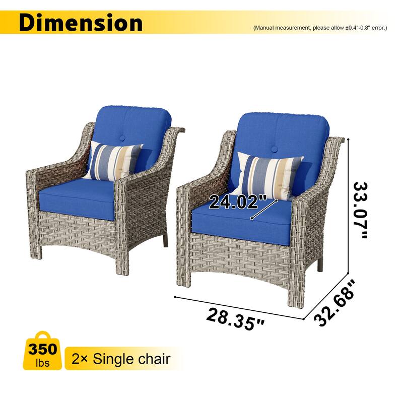 XIZZI 2-piece Patio Furniture Wicker Outdoor Chair Set