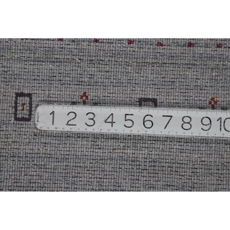 Hand Knotted Oriental 100% Wool Carpet Tribal Animal Pictorial Greys & Charcoal Gabbeh Area Rug - 9' 9'' X 8' 2''