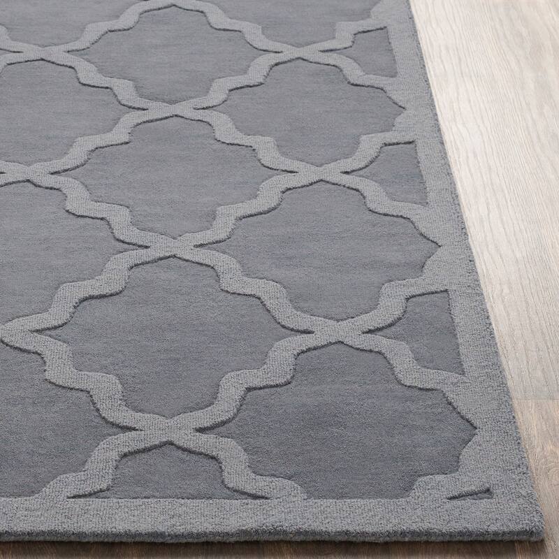 Hand-Tufted Amy Tone-on-Tone Lattice Wool Area Rug