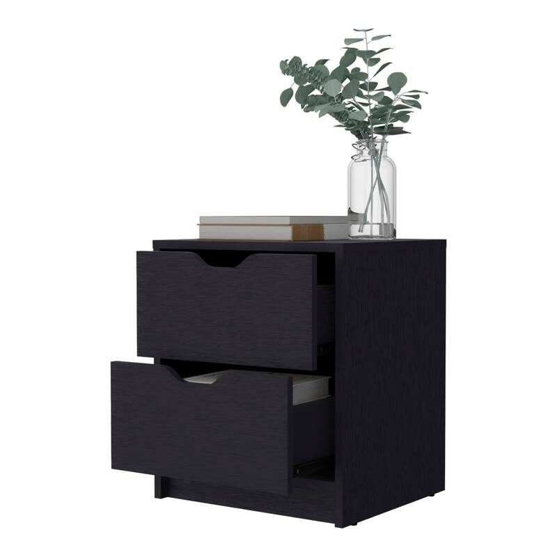 2-Drawer Nightstand with Ergonomic Design