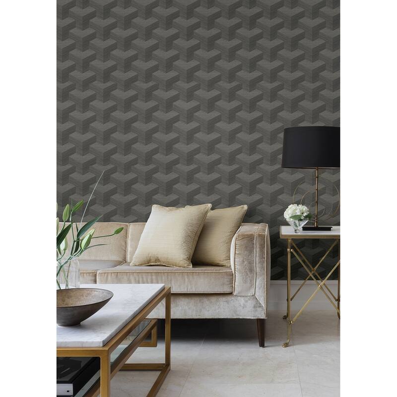 A-Street Prints Y Knot Grey Geometric Texture Wallpaper