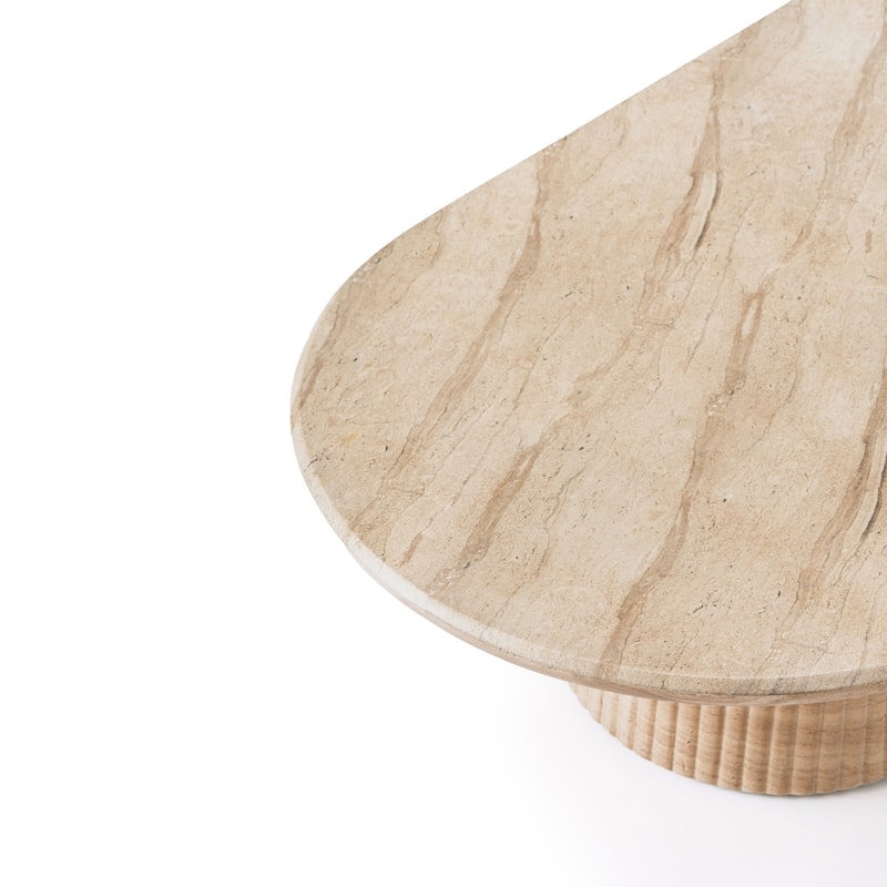 Studio London Maddox Pill Shaped Coffee Table with Roman Fluted Design