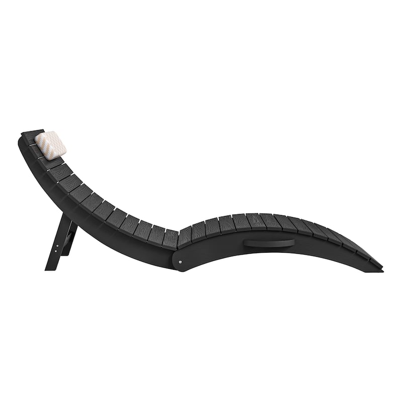 Folding HDPS Plastic Outdoor Pool Chaise Lounges Lounge Chair Outdoor with Headrest Cushions