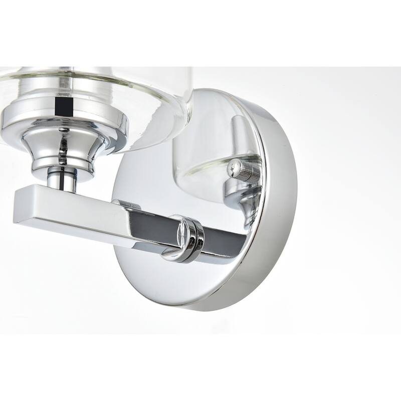 Roman 1 Light Black and Clear Bath Sconce