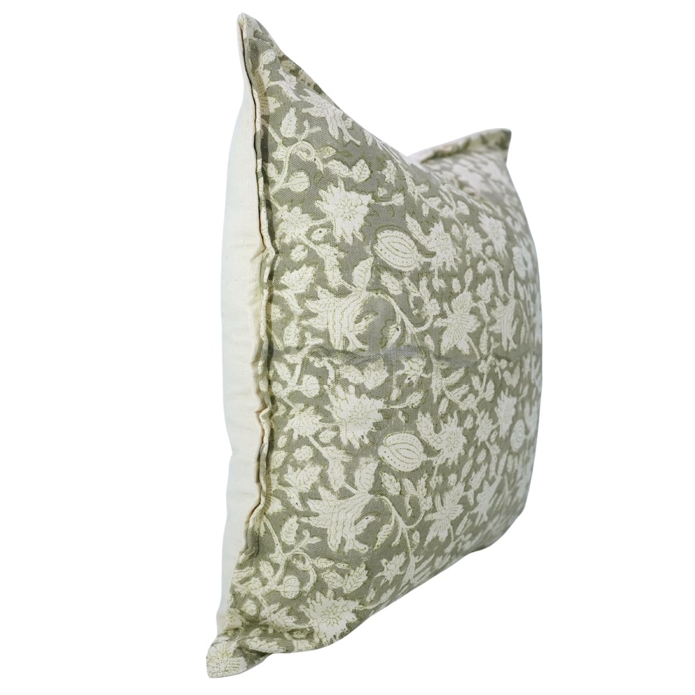 Fabdivine Handmade Block Print Cushion Cover Throw Home Décor Double Oxford Edges Pillow Case