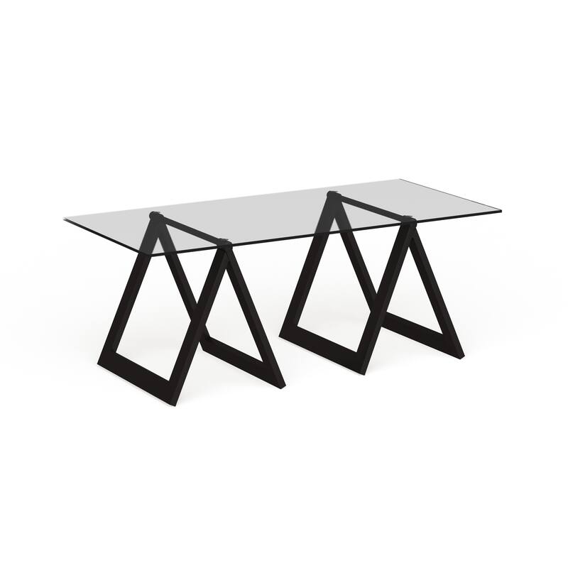 Modara Sawhorse Leg Coffee Table (Optional Finishes) - Blackened Bronze
