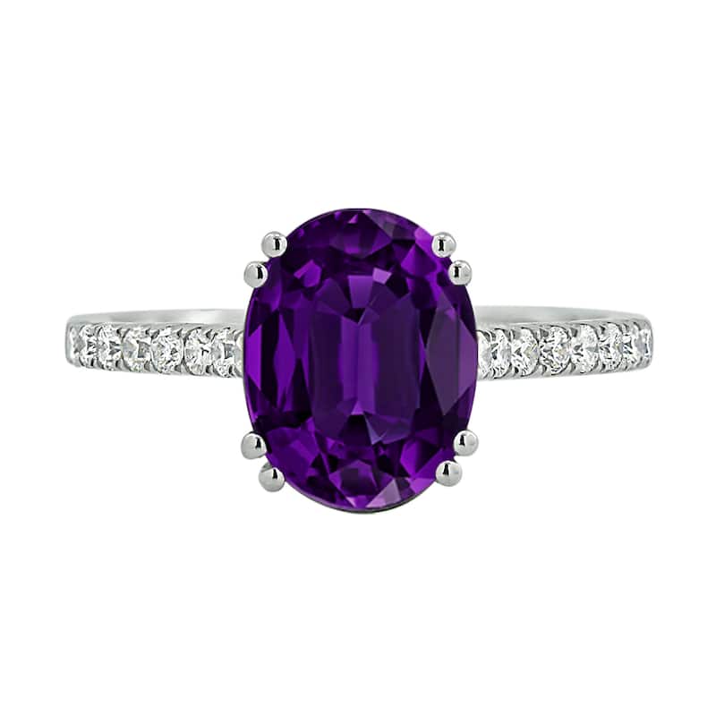 Auriya 1 5/8ct Fancy Oval Purple Amethyst and Diamond Engagement Ring 1/4ctw 14k Gold