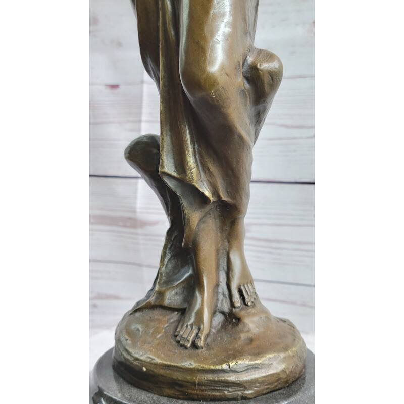Jean Patoue Art Nouveau Female Personifying Spring Bronze Sculpture Statue Decor