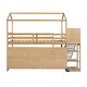 preview thumbnail 14 of 31, Contemporary Twin Size Wood House Loft bed with Slide, Storage shelves and Light, Multifunctional Storage, 3 Beds in 1, Natural