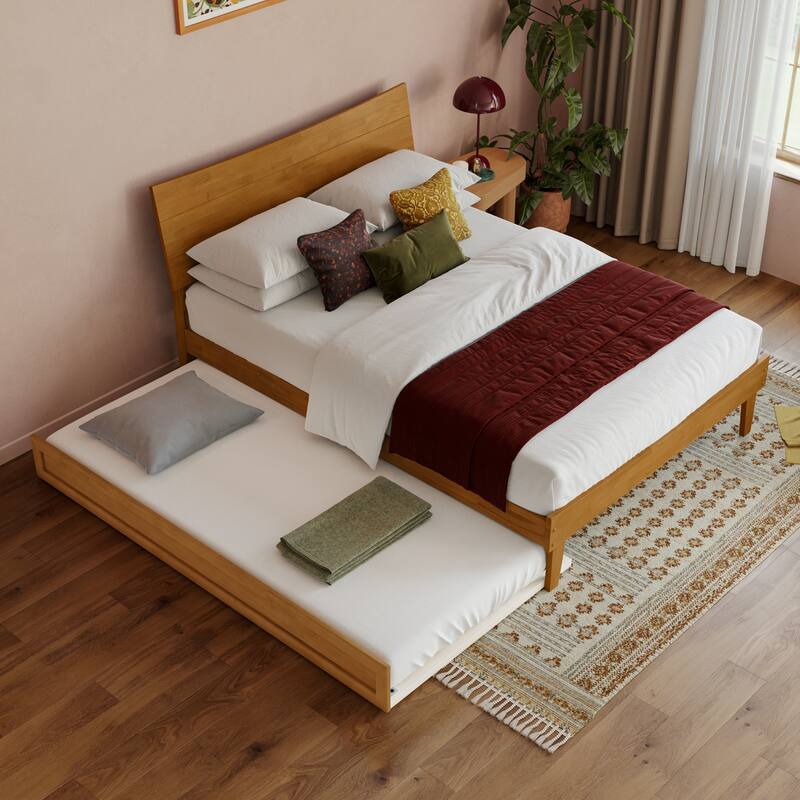 Phoenix Wood Platform Bed with Trundle