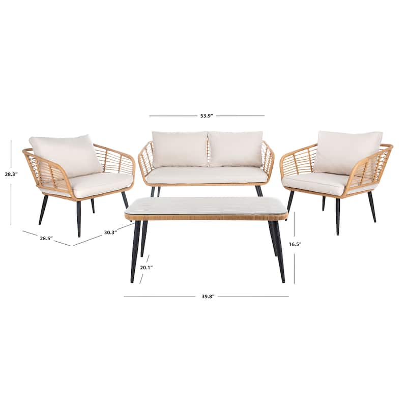 SAFAVIEH Outdoor Living Harrley 4-Piece Patio Set