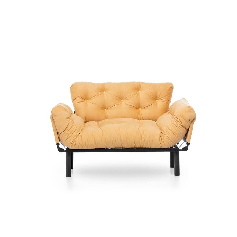 Gazapizm Metal Frame, Tufted Removable Cushions Loveseat