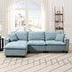 preview thumbnail 40 of 55, Roomfitters 100 x 59" Modern Convertible L-Shaped Sectional Sofa with Free Pillows, 4-Seat Suede Velvet Sleeper Sofa