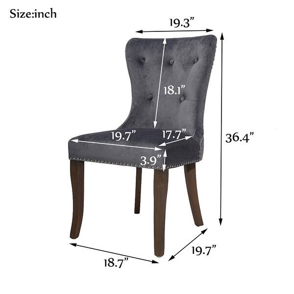 dimension image slide 0 of 2, Dining Chair Tufted Armless Chair Upholstered Accent Chair, Set of 4