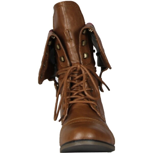 women's fold down combat boots