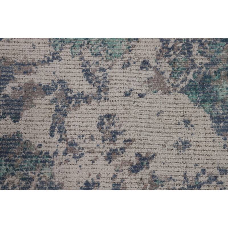 Modern / Abstract Area Rug Handmade Multi-Color Wool Carpet - 7'11"x 9'10"