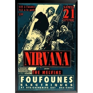 Nirvana French Promo Framed Art Poster - Paper Print - Black Wood Frame with Plexi Glass