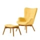 preview thumbnail 34 of 73, Hariata Mid-century Modern Wingback Chair and Ottoman by Christopher Knight Home
